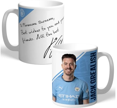 Personalised Jack Grealish Autograph Player Photo 11oz Ceramic Mug