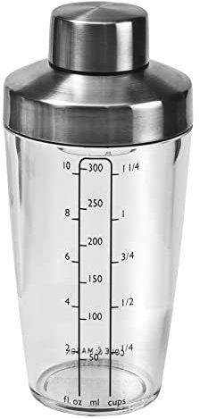 Cole & Mason großer Acrylglas Salat Dressingshaker 20 cm mit Edelstahldeckel