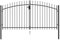 Festnight Gartentor Metall 300x150 cm Gartentür Zauntor Hoftor Tür Tor Zauntür Einfahrtstor Abschließbar Gartenpforte Einzeltor Pforte mit Pfosten Flügeltore Stahl, Schwarz