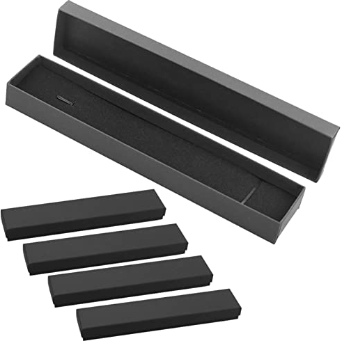 SZCXDKJ 5 Stück Schmuck-Geschenkbox,4.3 * 21.3 * 2.3cm, Halsketten-Box, Armband, Halskette, Schmuckverpackung (schwarz)