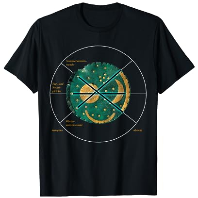 HIMMELSSCHEIBE VON NEBRA T-Shirt - Klassisch, Schwarz, Unisex-Erwachsene, Klein, EU 16-16.5, Kurzarm