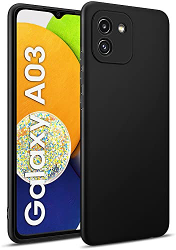 BENNALD Hülle für Samsung Galaxy A03, Extrem Dünn Handyhülle Weiche TPU Stoßfest Kratzfest Schutzhülle Case, Matt Schwarz