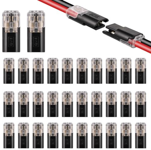 JIZZU Steckverbinder 2 Polig, 32 Stück Auto Stecker Steckverbindung Steckverbinder,Kabel Steckverbinder, 18-22 AWG Stecker 2 Polig, Kabelstecker & - Verbindungen