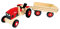 Bino World of Toys Holztraktor Zetor, Holzpielzeug mit traditionellem Design für Kinder ab 3 Jahren, mit Holzanhänger und großen Gummireifen, zur Förderung kindlicher Fähigkeiten, 2 Teile, Mehrfarbig