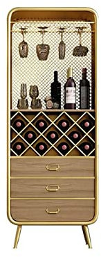 FIONEL Barschrank Multifunktionales Weinbar Kabinett raumhohe Weinschrank Sideboard Vintage Weinregal Schmiedeeisen Restaurant kleine Schließfächer Wine Rack (Size : 66cm)