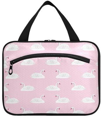 Kulturbeutel zum Aufhängen, für Damen, Herren, Jungen, Mädchen, Vogel, Schwan, Rosa, wasserdicht, Kosmetiktasche, Make-up-Tasche, Kulturbeutel, Organizer für Reiseutensilien, Flasche, multi, M