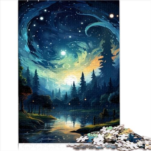 Adult Jigsaw Puzzle Night Sky 1000 Pieces Cardboard Puzzle for Ages 12+ Gift Set for Adults Teens Kids Size (26x38cm)