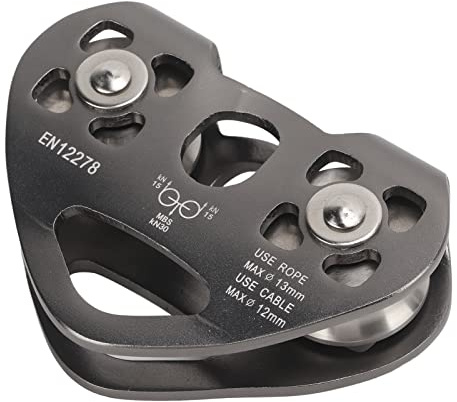 VGEBY Polea Giratoria de Tirolesa PortáTil para Escalada en Roca de Aluminio con Carro Doble de Velocidad TáNdem para MontañIsmo