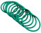 5 Stück Fluorkautschuk-O-Ringe, 50mm AD, 44mm ID, 3mm Breite, FKM-Dichtungsdichtung für Maschineninstallationen, Grün