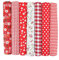 Baumwollstoff Stoffpakete,7 Stück 25 x 25cm Stoffe zum Nähen Patchwork DIY Stoffpaket DIY Baumwolltuch Meterware Stoffe Stoffreste Stoffpaket für Kleidung,Bettwäsche,Vorhänge,Tischdecken - Rot