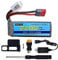 AMZZN 11.1V 2200mAh 30C 3S T-Plug Lipo Battery with USB Charger for MJX H16 H16P H16E H16GT H16BM H16DR H16PL 14301 RC Car, High-Speed Drift Model Toy Car Upgraded Battery