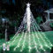 WoskjXas Luces Arbol Navidad con Estrella, 9 Piezas 2M 198LEDs USB Guirnalda de Luces de Navidad con Control Remoto, 8 Modos Impermeable Cascada Luces, Luces de Navidad Decorativas