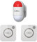 ALIBELL Allarme personale 120 dB sirena, sistema di allarme di emergenza per casa/negozio/fabbrica, 2 pulsanti di emergenza + 1 sirena (funzionamento a batteria e Plug-in Alimentazione a Rete)