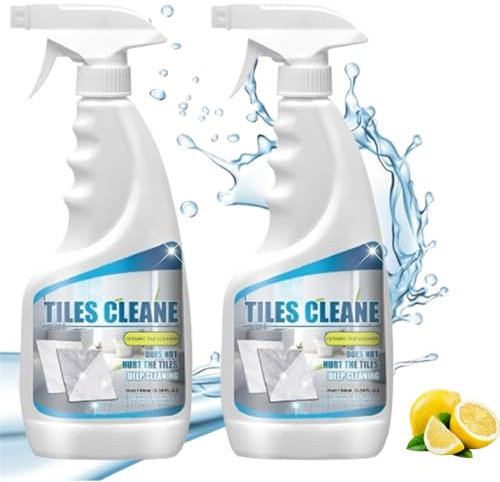 Jue Fish Detergente per Piastrelle, Spruzzatore Detergente per Fughe per Piastrelle, Potente Detergente per Piastrelle, Spruzzatore per la Pulizia di Piastrelle e Giunti (2 pezzi)