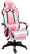 Ergonomic Gaming Chair, Bluetooth Speakers And LED RGB Lights Massage Lumbar Support Computer Gaming Chairs 360 Degree Swivel Height Adjustment Video Gaming Chair ( Color : Pink , Size : 38x48cm )