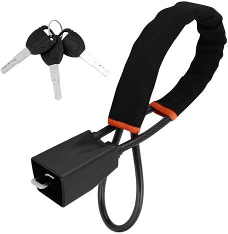Steering Wheel Lock with 3 Keys,Seat Belt Lock High Visibility Car Lock Cut Resistance Anti-Theft Device Universal Steering Wheel to Seat Belt Lock for Cars SUV Van Golf Cart Truck