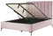 Letto Matrimoniale con Contenitore in Velluto rosa 160 x 200 cm