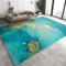 PAJEON Abstrakte Fluidmalerei Teppiche Gegend, Alkoholtinte Blau Gold Teppiche - für Teppich Wohnzimmer Teetisch Sofa Bodenmatte Schlafzimmer Nachttisch Teppich 180 x 270 cm