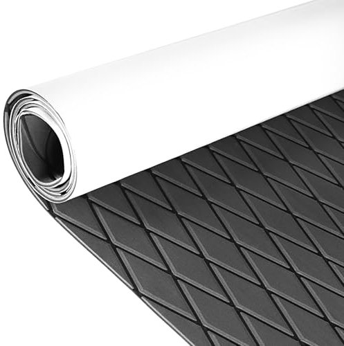 KXKZREN Eva-Schaum Boot Bodenbelag selbstklebend 6mm dick Anti-Rutsch Marine Matte 238.4x111.6cm Gravierter mit großem Rautenmuster