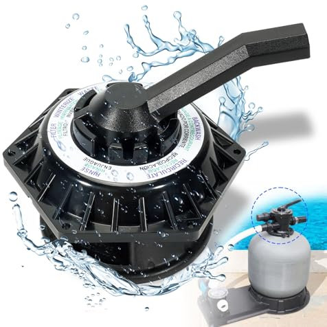 loosoo 272531 Oberes Ventil, kompatibel mit 3,8 cm (1 1/2 Zoll), 6-Wege-Klemmventil für B6onch Multiport-Ventil für Sand Dollar Pool und Spa Sandfilter, ersetzt 262504 262505 262506