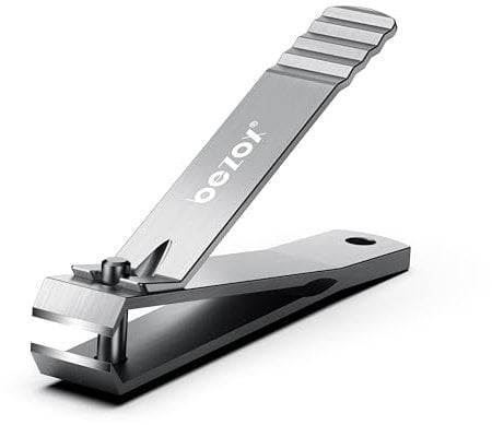 BEZOX Heavy Duty Straight Blade Nail Clippers for Thick Toenails, Professional Stainless Steel Fingernail Toenail Clippers Trimmers - Thick Wide Jaw Toe Nail Clippings