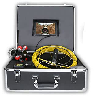 ZLYXZQG Endoscopio 7 Pollici 30M Videocamera per ispezione Tubi Scarico Fognatura Conduttura Endoscopio Industriale Supporto DVR Registrazione Video Telecamera Rotante Telecamera per ispezione Tubi