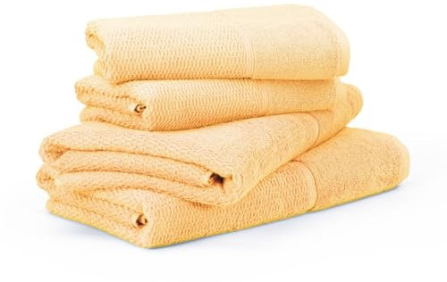 Frottana Handtuchset Pearl 4-TLG Handtücher - 2X 50x100 cm + 2X 67x140 cm, 100% Baumwolle, Maize