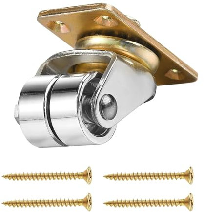 Rollen für Klavierräder, Rollen für Klavierräder mit Schrauben | Rostbeständige Möbelrolle aus Metall - Stabile und sichere Plattenrollen für europäische Möbel, Bücherregale, Sofas und Matratzen