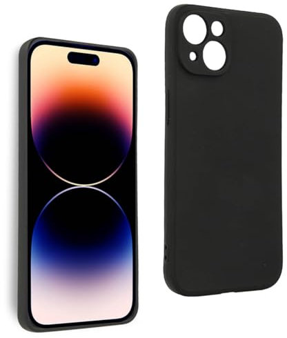 REY Cover in Gel TPU Nera per iPhone 14 6,1, Ultra Sottile 0,33 mm, Morbido Flessibile, Custodia Silicone
