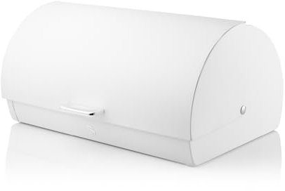 Swan SWKA18535WHT Serenity Bread Bin with Ventilation, Smooth Matt Finish and Roll Top Lid, 14 Litre, White