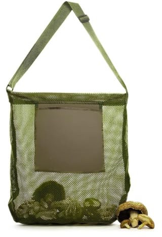 IKOPFLN Pilztasche Pilzkorb Zum Umhängen Pilz Jagdtasche Pilz Sammeltasche Erntesammelbeutel Netz Pilz Futtertaschen Verstellbarem Schultergurt Für Camping Wandern Sammeln