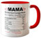 Mama Tasse Beste Mama geschenk Nährwertangaben zum Geburtstag Geburtstagsgeschenk mama muttertagsgeschenke für Mutter-Rot