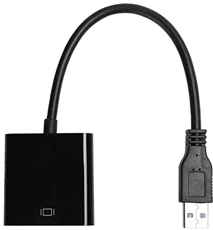 Tbest Adaptador USB 3.0 a VGA, cable adaptador USB 3.0 macho hembra 1920 x 1080, convertidor de vídeo 5,0 Gbps para 7, 8, 10