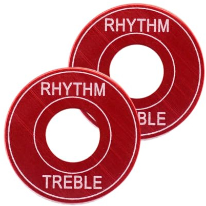 2Pcs Guitar Toggle Switch Washer Rhythm Treble Ring Plate Aluminum Alloy 3 Way Toggle Switch Washer for EPI Electric Guitar (Red)