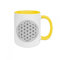 Dreambase Tasse à café/thé Fleur de vie avec carte cadeau en céramique, 330 ml, jaune