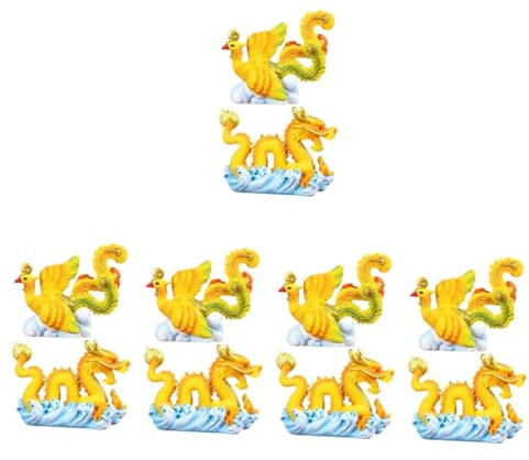 ABOOFAN 5 Sätze Harz Tierstatue Kuchendrache Schneekugel Klare Mini Tierornamente Mini Drache Glitzerdrache Drachenspielzeug Drachenornament Set Süßes Ornament 2 Stücke * 5