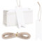 Larrel 100 colgantes de regalo, 2 x 7 cm, etiquetas de papel de estraza con 20 m de cuerda de yute, etiquetas de regalo en blanco, para bodas, manualidades, Navidad, color blanco