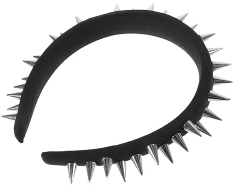 GANAZONO Bandeau Cheveux Noir Clouté Style Punk, Résistant à L'usure, Antidérapant, Accessoire de Mode pour Festivals et Soirées