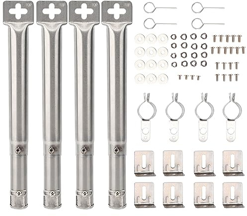 Dcfbkl 4 Stück/Packung verstellbare Teleskop-Edelstahlrohrbrenner, Grillteile, Ersatzrohr, Brenner, Rohre, verstellbare Rohre