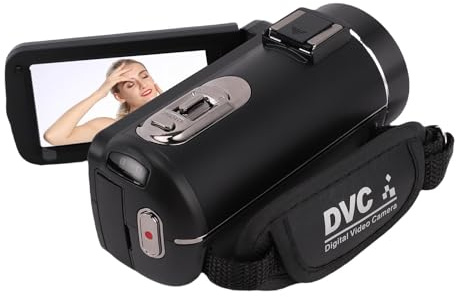 Jectse 4K-Videokamera, 64 MP UHD, 18-facher Digitalzoom, 3-Zoll-Touchscreen-Camcorder mit Mikrofonstabilisator, Fernbedienung, 32G-Karte, 2 Batterien, für Vlog-Aufnahmen, Live-Streaming