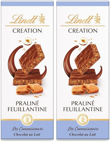 Lindt - Tablette CRÉATION Praliné Feuillantine - Chocolat au Lait, 110g (Lot de 2)