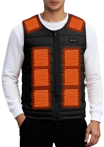 Gilet Riscaldato Uomo Donna con USB e Chiusura Magnetica Smanicato Riscaldata Imbottita Trapuntata Piumino Riscaldate Anziani Senza Maniche 100 Grammi per Sci Caccia Moto Pesca Trekking Bici Lavoro,M