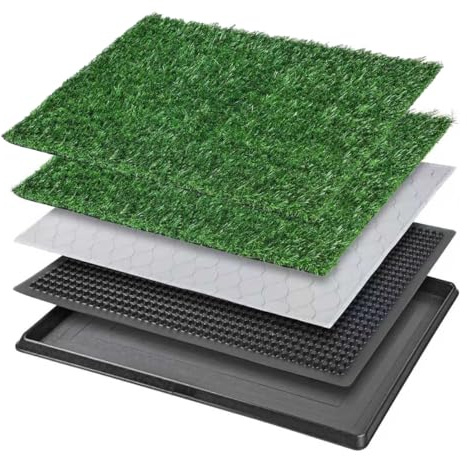 Dog Pads,15*20inch Reusable Puppy Pads with Washable Pee Pad and 2pcs Artificial Grass Patch,Toilet for Floor Protection,Portable Puppy Pee Training Pad for Flat or Home Use Indoor
