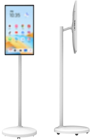 GwlThixion Televisor portátil Inteligente FHD, Monitor PortáTil Pantalla TáCtil 32 Pulgadas, 1080p/4k Portable Smart Monitor, Rotatable Mobile TV, Batería De 10000/15000 Mah 32inD-4+64G
