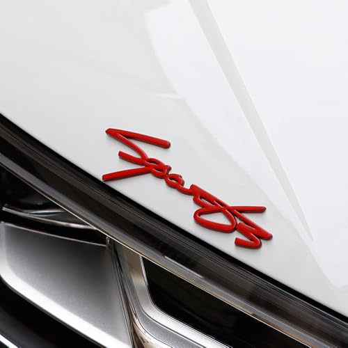Stemma 3D per Ferrari GTC4Lusso Purosangue LaFerrari Monza SP Portofino Roma, Logo Anteriore Cofano e Posteriore Baule, Fregio di Ricambio Auto Tuning, 1 Pezzo,Red-3