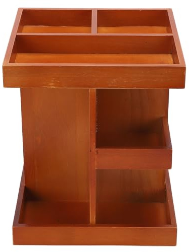 Jelquix Organizer per Trucchi Girevole in Legno, Porta Trucchi Girevole a 360°, Giostra per Cosmetici da Appoggio, Ideale per la Cura della Pelle, Colonia, Profumi, Bagno e
