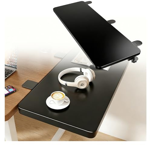 DTVEW Ergonomische Schreibtisch-Verlängerung, Schreibtisch-Ablage, 90° Klappbare Tastaturablage Stanzfrei, Verstellbare Schreibtisch-Verlängerung(40x20cm)