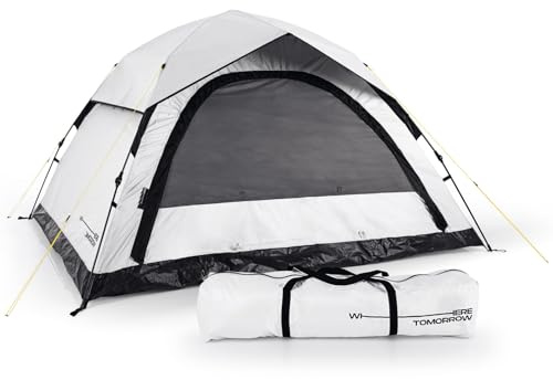 Where Tomorrow Pop Up Zelt mit Kühlfunktion | 2-3 Personen Zelt, 4 Personen Zelt oder 5-6 Personen Zelt | für Camping, Outdoor, Festival & Party | Kuppelzelt mit Sonnenschutz & Regenschutz