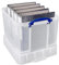 Really Useful Aufbewahrungsbox, 35 Liter, Größe XL, transparent