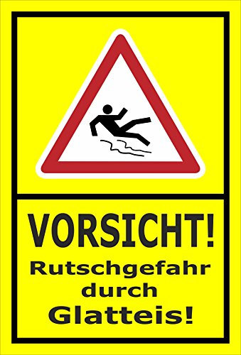 Melis-Folienwerkstatt Schild Rutschgefahr Glatteis - 30x20cm - Bohrlöcher - 3mm Aluverbund – 20 VAR S00018-047-C